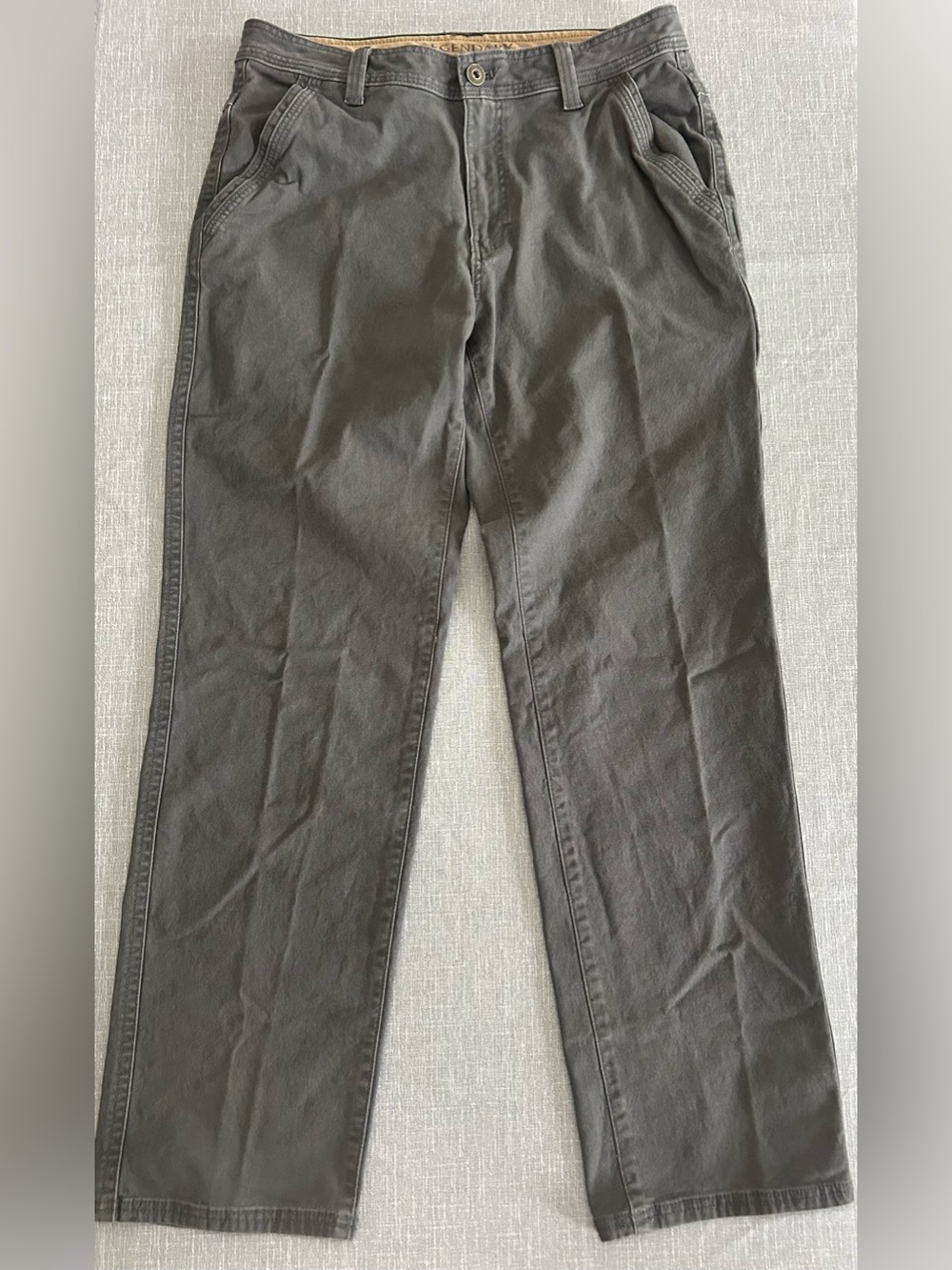 Men's Cargo Work Pants Canvas Dark Gray Excellent Rugged 34x32